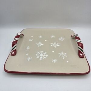 Longaberger Snowflake Cookie Platter NIB
